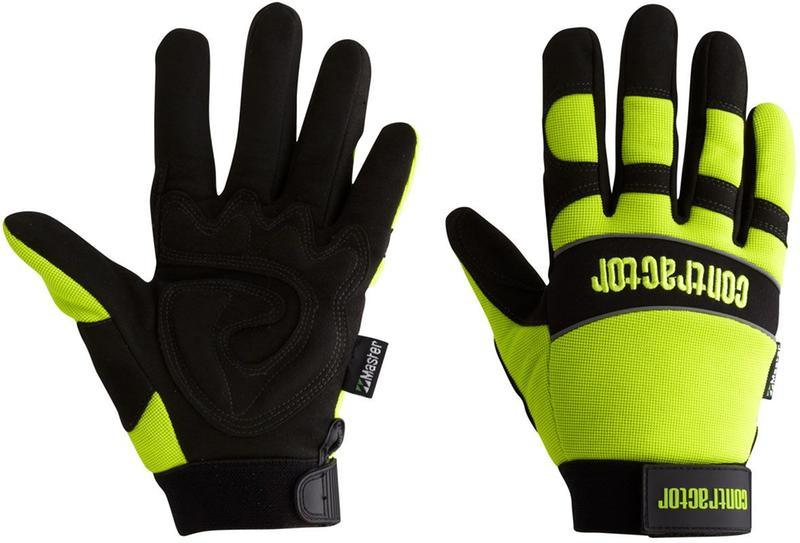 Master Contractor Hi Vis Synthetic Leather Mechanics Glove