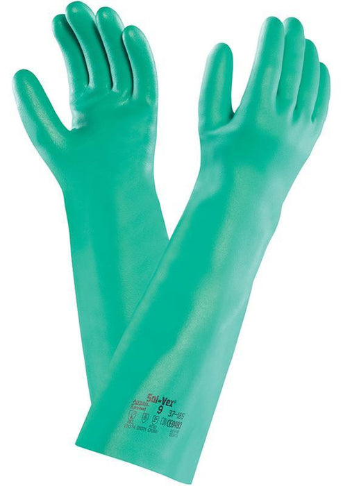 Ansell Sol-Vex Safety Glove 37-185 Nitrile Chemical Resistant Glove