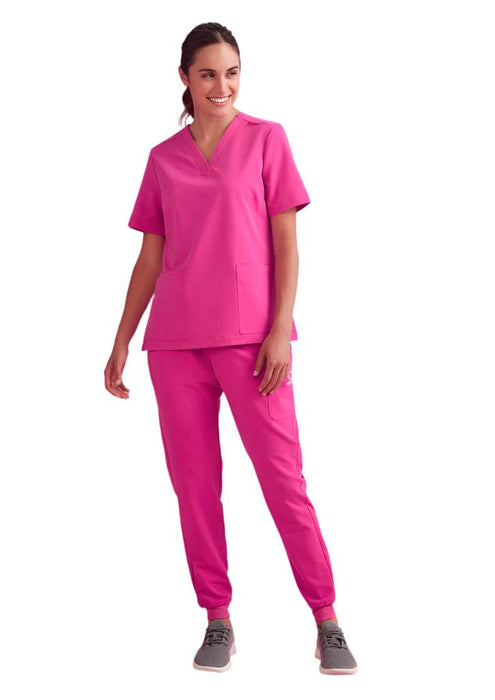 Biz Care Womans Pink Ribbon Jogger Scrub Pant