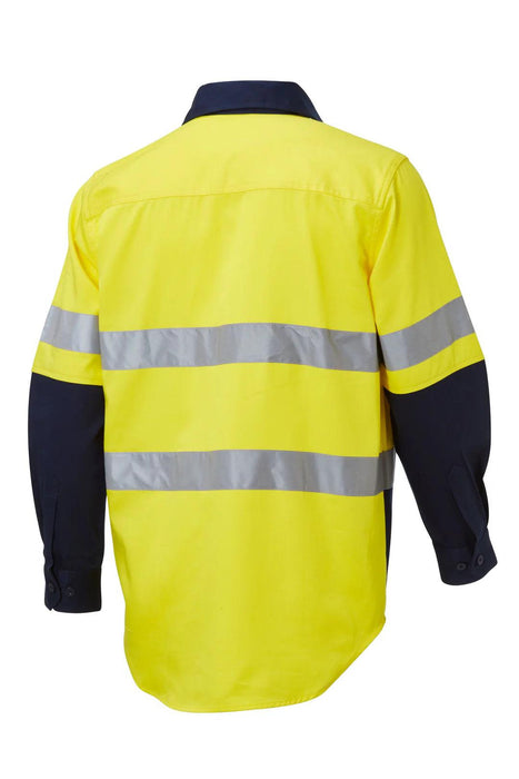 Master 7WM415 Closed front Hi-Vis Long Sleeve Shirt – 190GSM Cotton Drill