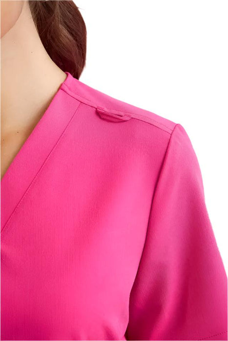 Biz Care Womens Pink V-Neck Scrub Top